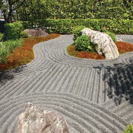 Contemporary living space with gray sofa